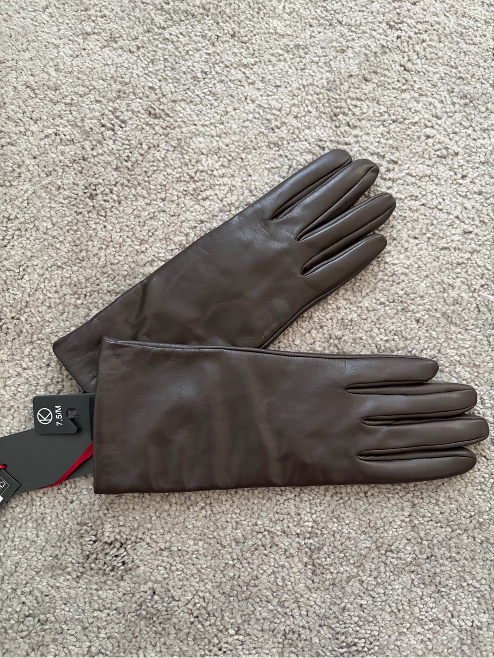 Leather Dress Gloves in Brown Leather